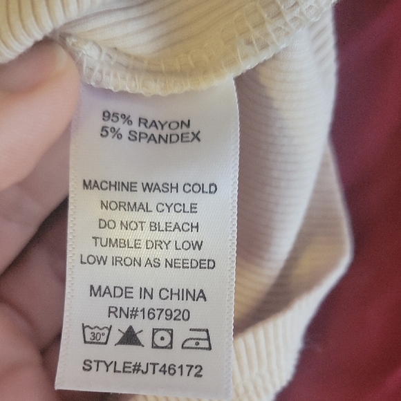 Cream Ribbed T-Shirt - Picture 2 of 2